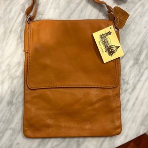 Italian made leather crossbody bag